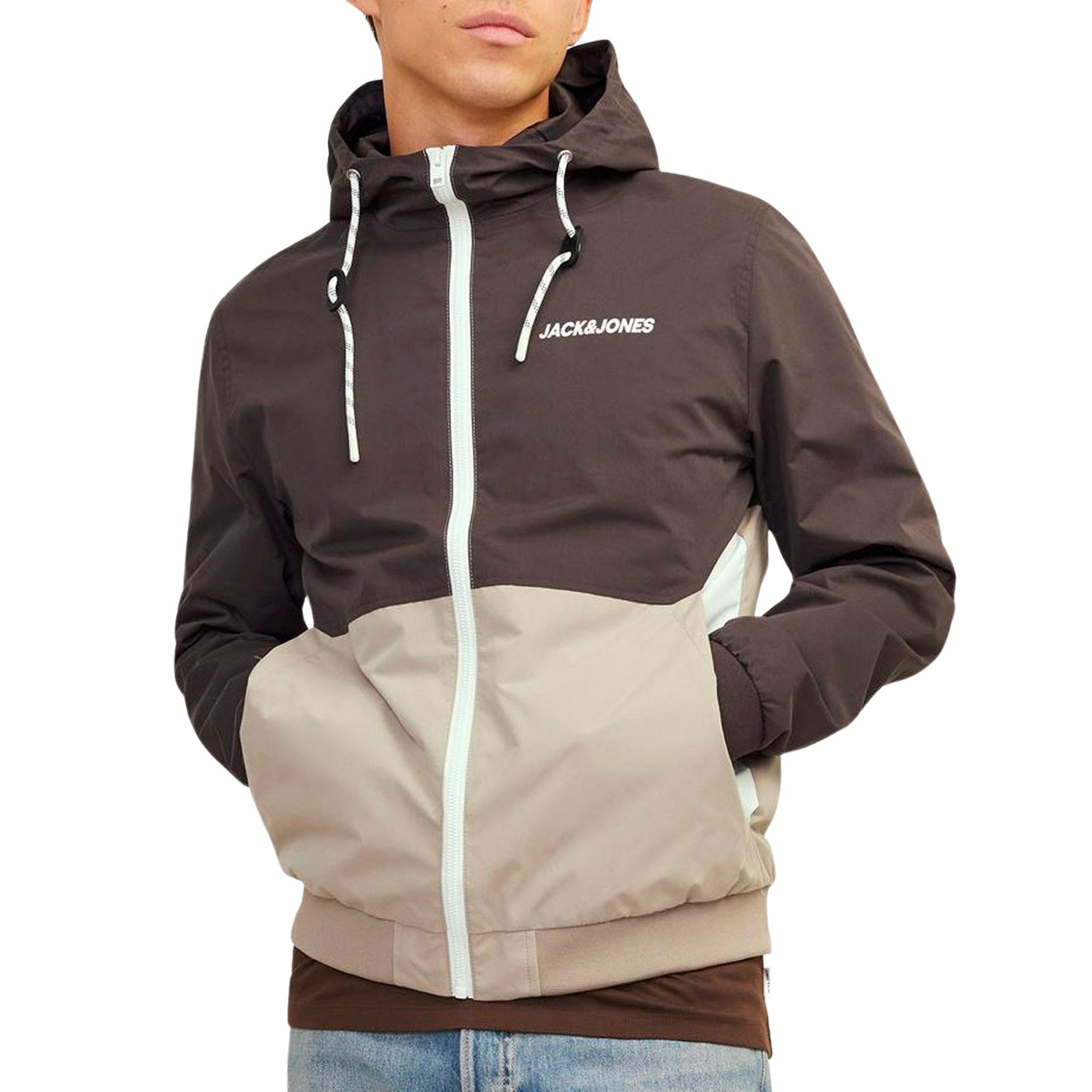 Jack & Jones Rush Blocking Hood Bomber Jacket Men | Plutosport